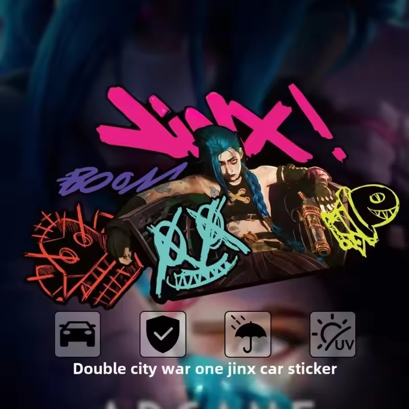 Car Accessories Ebay - Arcane Jinx Graffiti Yansıtıcı Araba Etiket